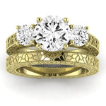 Belladonna Moissanite Matching Band Only (does Not Include Engagement Ring) For Ring With Round Center yellowgold