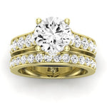 Calluna Moissanite Matching Band Only (does Not Include Engagement Ring) For Ring With Round Center yellowgold