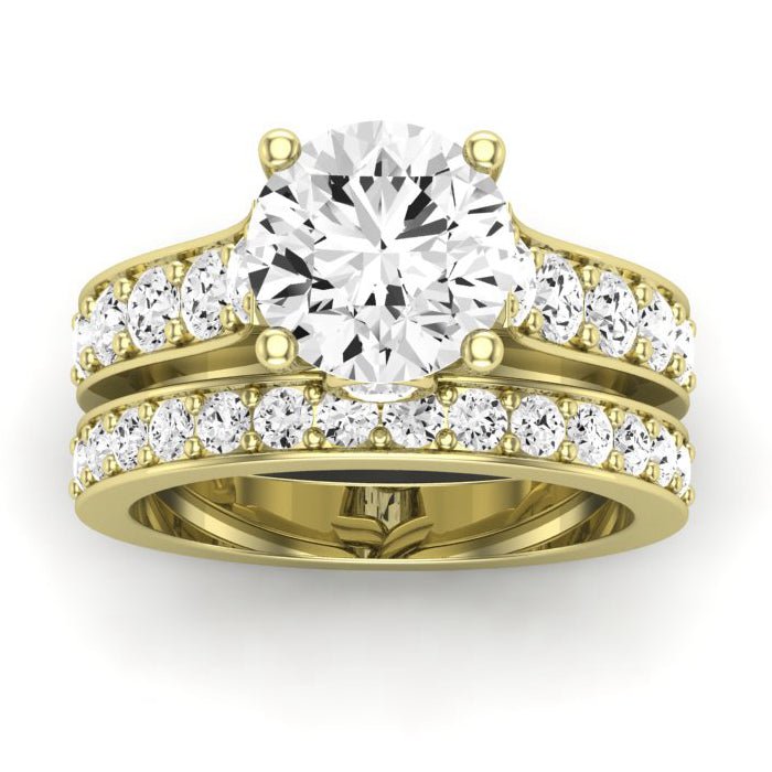 Calluna Moissanite Matching Band Only (does Not Include Engagement Ring) For Ring With Round Center yellowgold