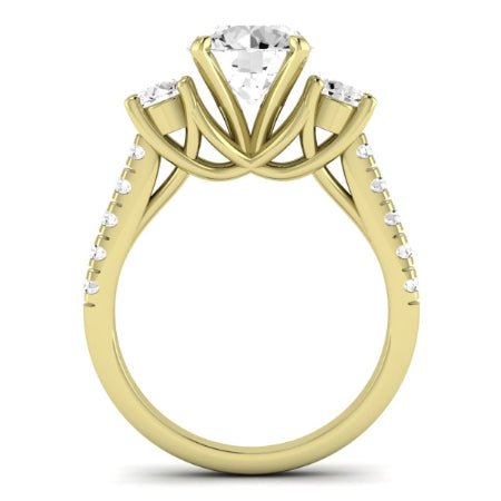 Primrose Moissanite Matching Band Only ( Engagement Ring Not Included) For Ring With Round Center yellowgold