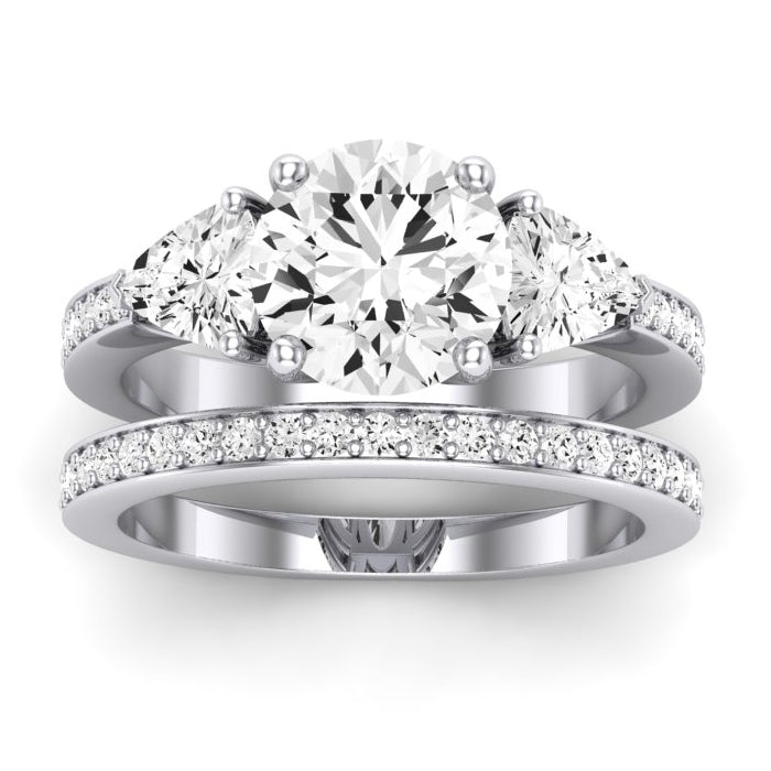 Snowdonia Moissanite Matching Band Only (engagement Ring Not Included) For Ring With Round Center whitegold