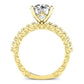 Carmel Moissanite Matching Band Only (engagement Ring Not Included) For Ring With Round Center yellowgold