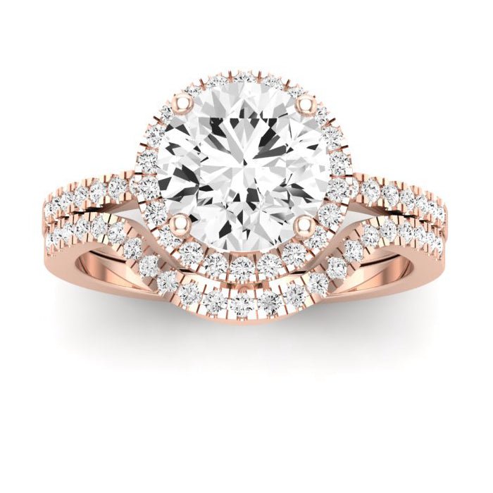 Bergenia Moissanite Matching Band Only (does Not Include Engagement Ring ) For Ring With Round Center rosegold