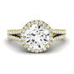 Silene Moissanite Matching Band Only ( Engagement Ring Not Included) For Ring With Round Center yellowgold