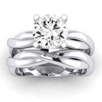 Baneberry Moissanite Matching Band Only (does Not Include Engagement Ring)  For Ring With Round Center whitegold