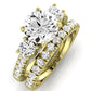 Primrose Moissanite Matching Band Only ( Engagement Ring Not Included) For Ring With Round Center yellowgold