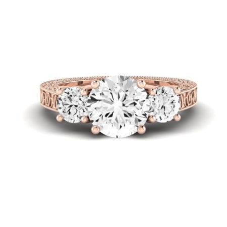 Belladonna Moissanite Matching Band Only (does Not Include Engagement Ring) For Ring With Round Center rosegold