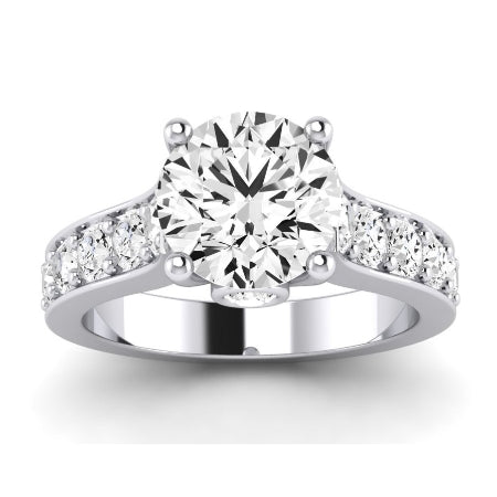 Calluna Moissanite Matching Band Only (does Not Include Engagement Ring) For Ring With Round Center whitegold