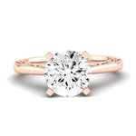 Astilbe Moissanite Matching Band Only (does Not Include Engagement Ring) For Ring With Round Center rosegold