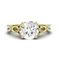 Pavonia Moissanite Matching Band Only (does Not Include Engagement Ring)  For Ring With Round Center yellowgold