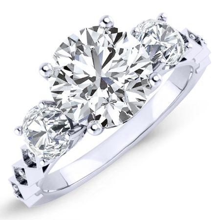 Calix Moissanite Matching Band Only (engagement Ring Not Included) For Ring With Round Center whitegold