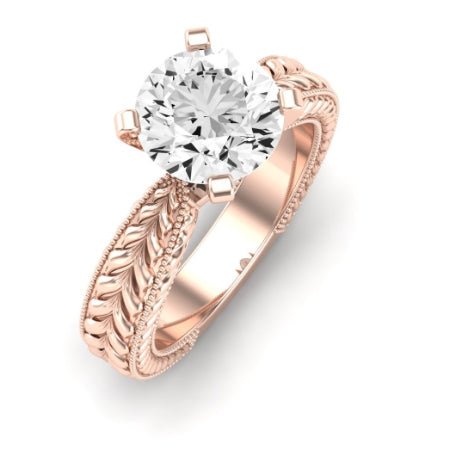 Azalea Moissanite Matching Band Only (does Not Include Engagement Ring) For Ring With Round Center rosegold