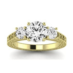 Belladonna Moissanite Matching Band Only (does Not Include Engagement Ring) For Ring With Round Center yellowgold