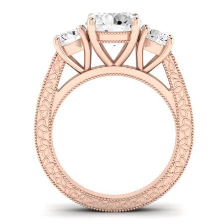 Belladonna Moissanite Matching Band Only (does Not Include Engagement Ring) For Ring With Round Center rosegold