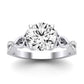 Pavonia Moissanite Matching Band Only (does Not Include Engagement Ring)  For Ring With Round Center whitegold