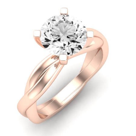 Baneberry Moissanite Matching Band Only (does Not Include Engagement Ring)  For Ring With Round Center rosegold