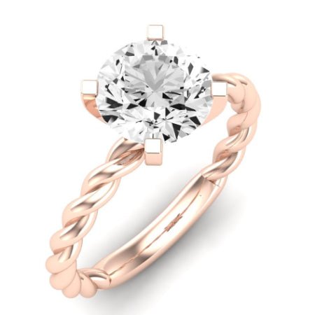 Balsam Moissanite Matching Band Only (does Not Include Engagement Ring) For Ring With Round Center rosegold