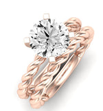 Balsam Moissanite Matching Band Only (does Not Include Engagement Ring) For Ring With Round Center rosegold