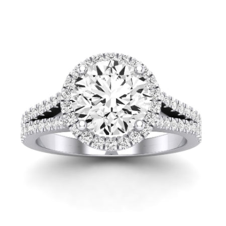 Silene Moissanite Matching Band Only ( Engagement Ring Not Included) For Ring With Round Center whitegold