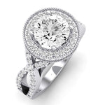 Clover Moissanite Matching Band Only ( Engagement Ring Not Included)  For Ring With Round Center whitegold