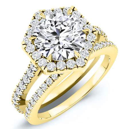 Cypress Moissanite Matching Band Only (engagement Ring Not Included) For Ring With Round Center yellowgold