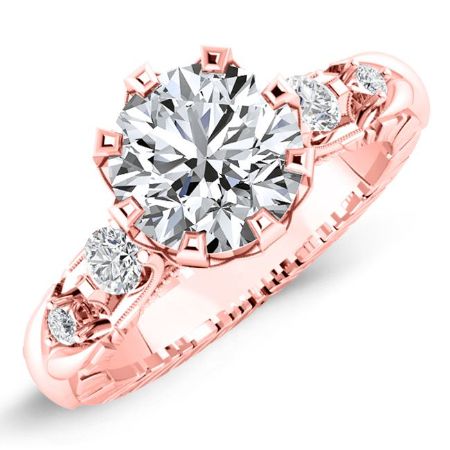 Oleana Moissanite Matching Band Only (engagement Ring Not Included) For Ring With Round Center rosegold