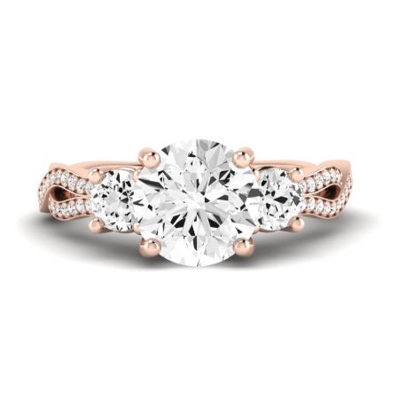 Bottlebrush Moissanite Matching Band Only (does Not Include Engagement Ring) For Ring With Round Center rosegold