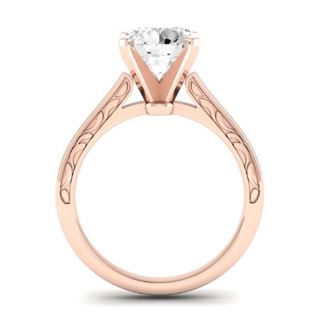 Astilbe Moissanite Matching Band Only (does Not Include Engagement Ring) For Ring With Round Center rosegold