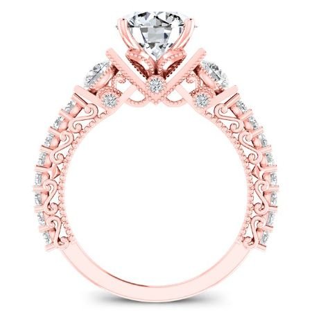 Belle Moissanite Matching Band Only (engagement Ring Not Included) For Ring With Round Center rosegold