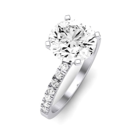 Dahlia Moissanite Matching Band Only (engagement Ring Not Included) For Ring With Round Center whitegold