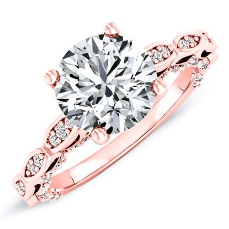 Peregrine Moissanite Matching Band Only (engagement Ring Not Included) For Ring With Round Center rosegold