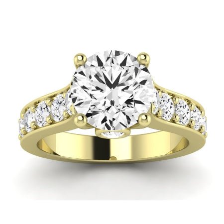 Calluna Moissanite Matching Band Only (does Not Include Engagement Ring) For Ring With Round Center yellowgold