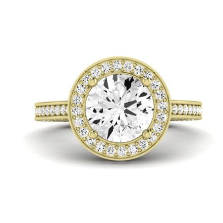 Buttercup Moissanite Matching Band Only (does Not Include Engagement Ring)  For Ring With Round Center yellowgold