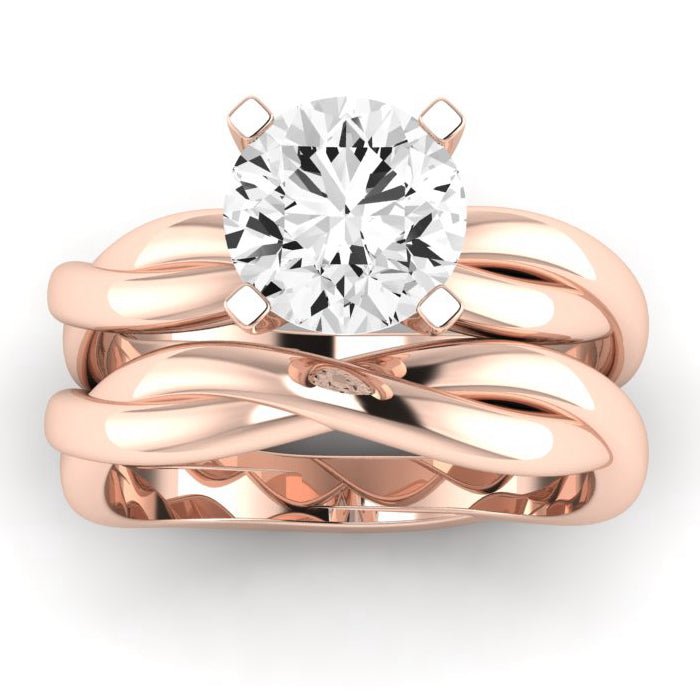 Baneberry Moissanite Matching Band Only (does Not Include Engagement Ring)  For Ring With Round Center rosegold