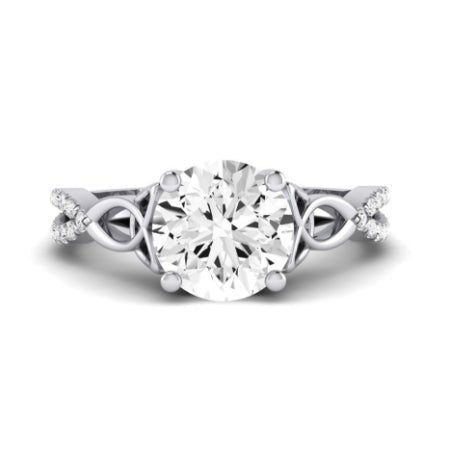 Pavonia Moissanite Matching Band Only (does Not Include Engagement Ring)  For Ring With Round Center whitegold