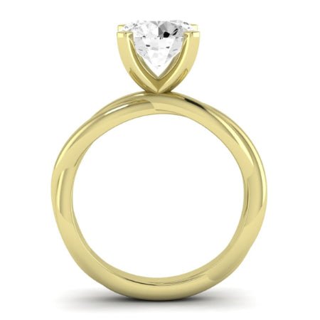 Baneberry Moissanite Matching Band Only (does Not Include Engagement Ring)  For Ring With Round Center yellowgold