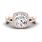 Moonflower Cushion Diamond Engagement Ring (Lab Grown Igi Cert) rosegold