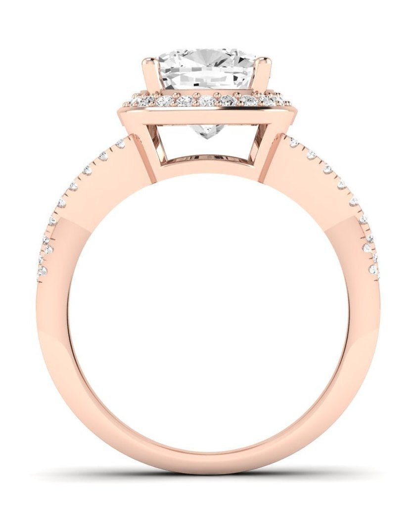 Moonflower Cushion Diamond Engagement Ring (Lab Grown Igi Cert) rosegold