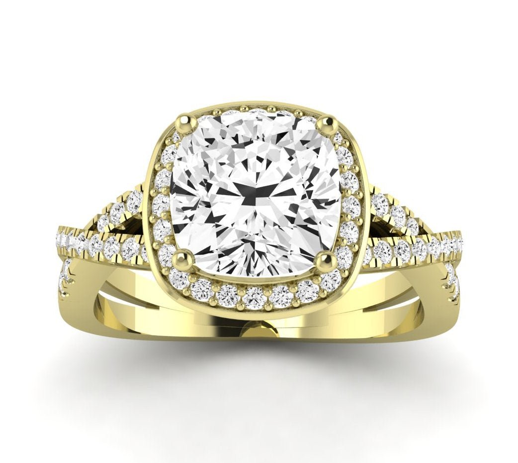 Moonflower Cushion Diamond Engagement Ring (Lab Grown Igi Cert) yellowgold