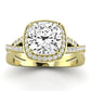 Moonflower Cushion Diamond Engagement Ring (Lab Grown Igi Cert) yellowgold