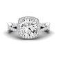 Moonflower Cushion Diamond Engagement Ring (Lab Grown Igi Cert) whitegold