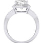 Moonflower Cushion Diamond Engagement Ring (Lab Grown Igi Cert) whitegold