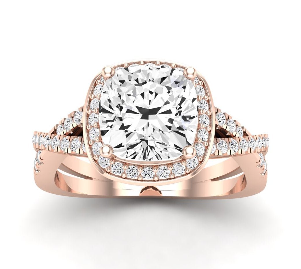 Moonflower Cushion Diamond Engagement Ring (Lab Grown Igi Cert) rosegold