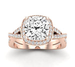 Moonflower Cushion Diamond Engagement Ring (Lab Grown Igi Cert) rosegold