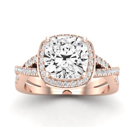 Moonflower Cushion Moissanite Bridal Set rosegold