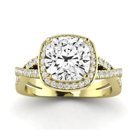 Moonflower Cushion Moissanite Bridal Set yellowgold