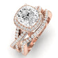 Moonflower Diamond Matching Band Only ( Engagement Ring Not Included) For Ring With Cushion Center rosegold