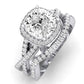 Moonflower Diamond Matching Band Only ( Engagement Ring Not Included) For Ring With Cushion Center whitegold