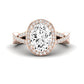 Moonflower Diamond Matching Band Only ( Engagement Ring Not Included) For Ring With Oval Center rosegold