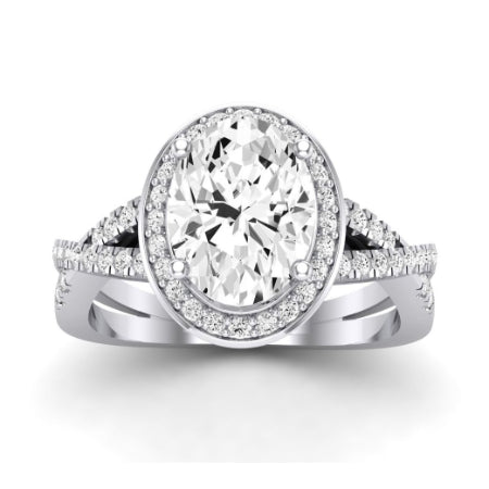 Moonflower Diamond Matching Band Only ( Engagement Ring Not Included) For Ring With Oval Center whitegold